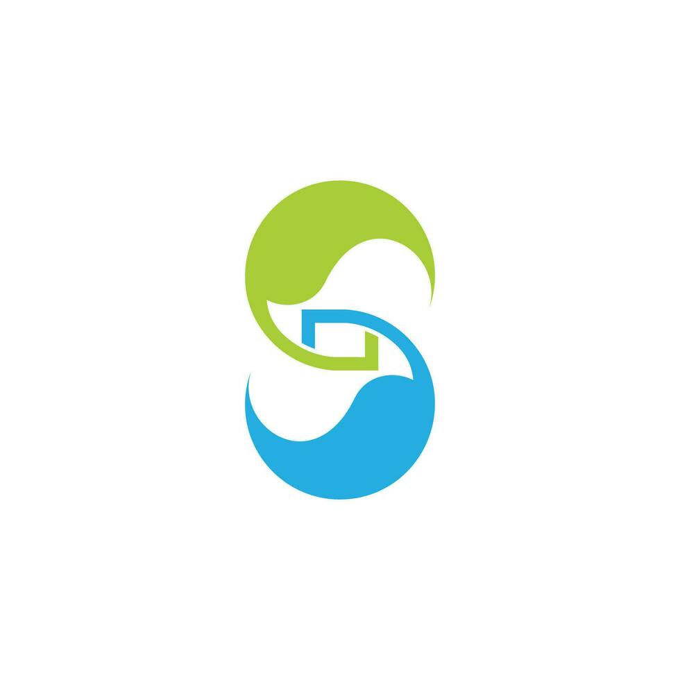 letter s leaf water natural design logo vector