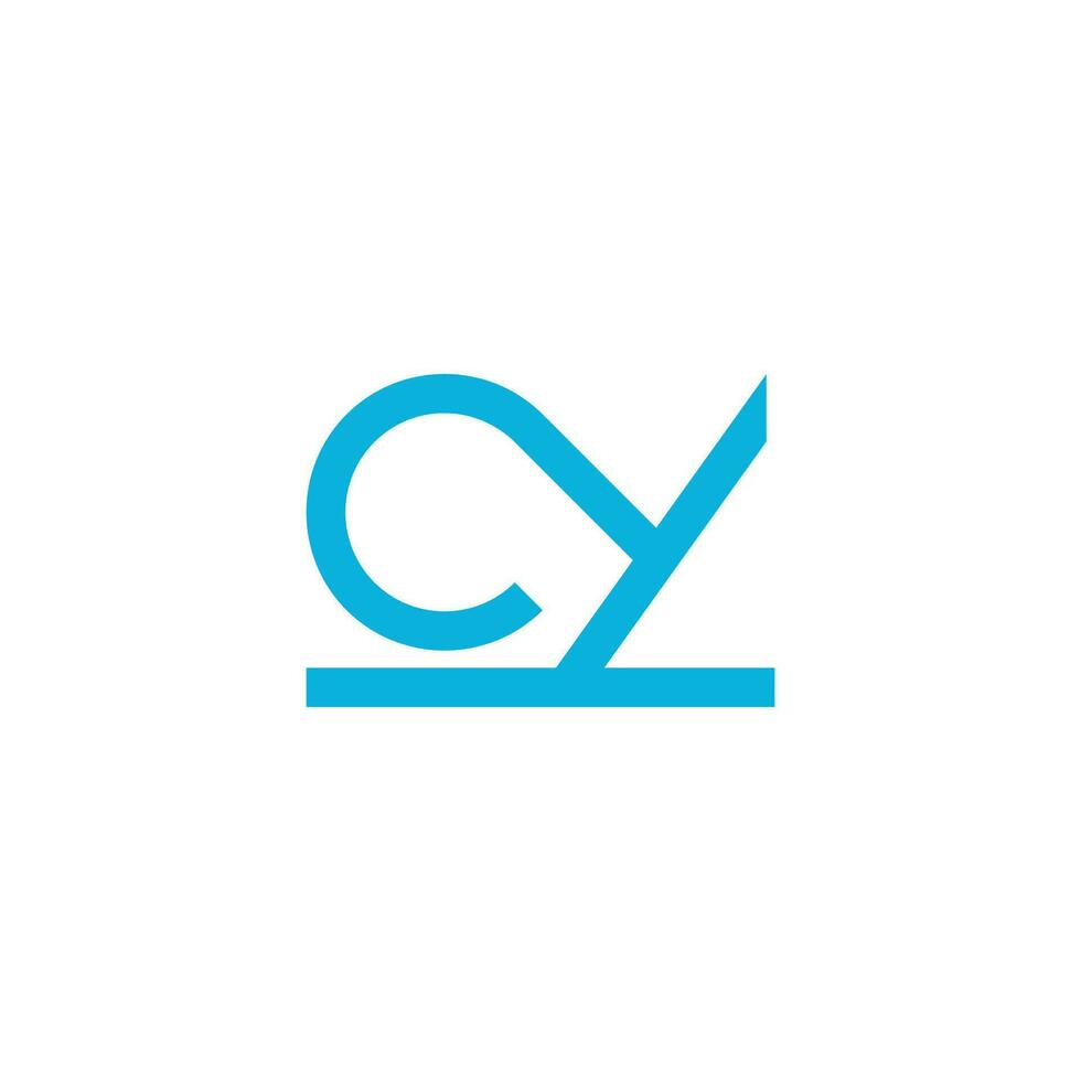 letter cy simple loop geometric line logo vector