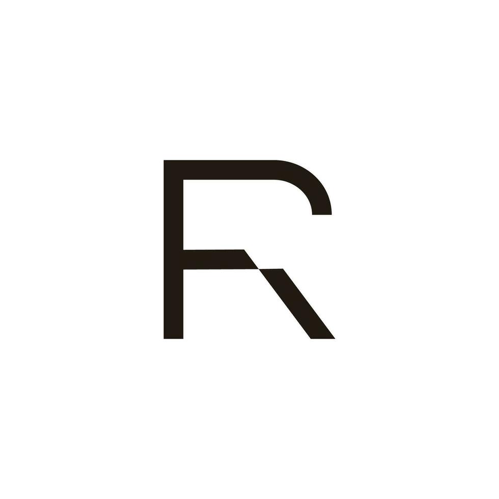 letter fr simple linked line logo vector