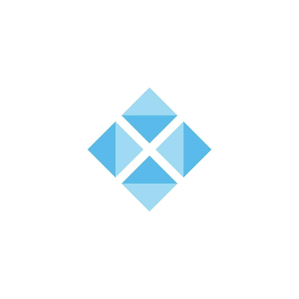 blue diamond polygonal symbol vector