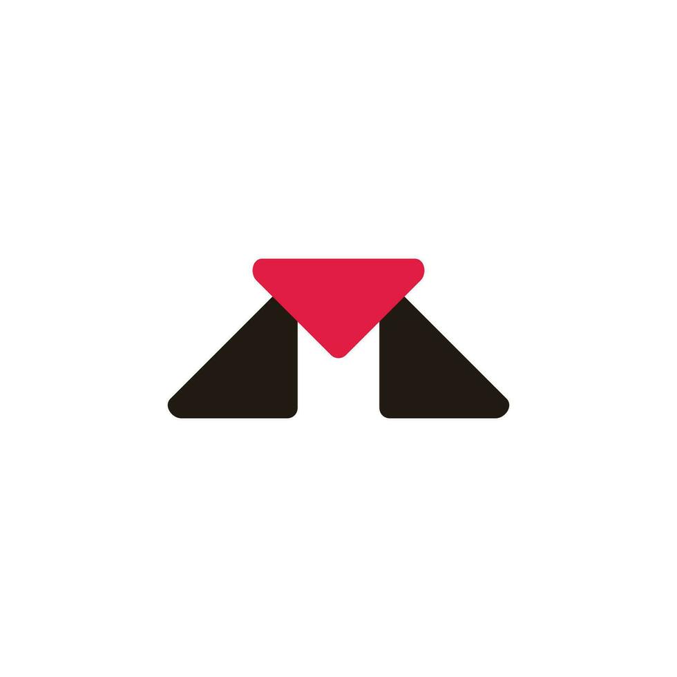 letter m abstract triangle colorful simple logo vector