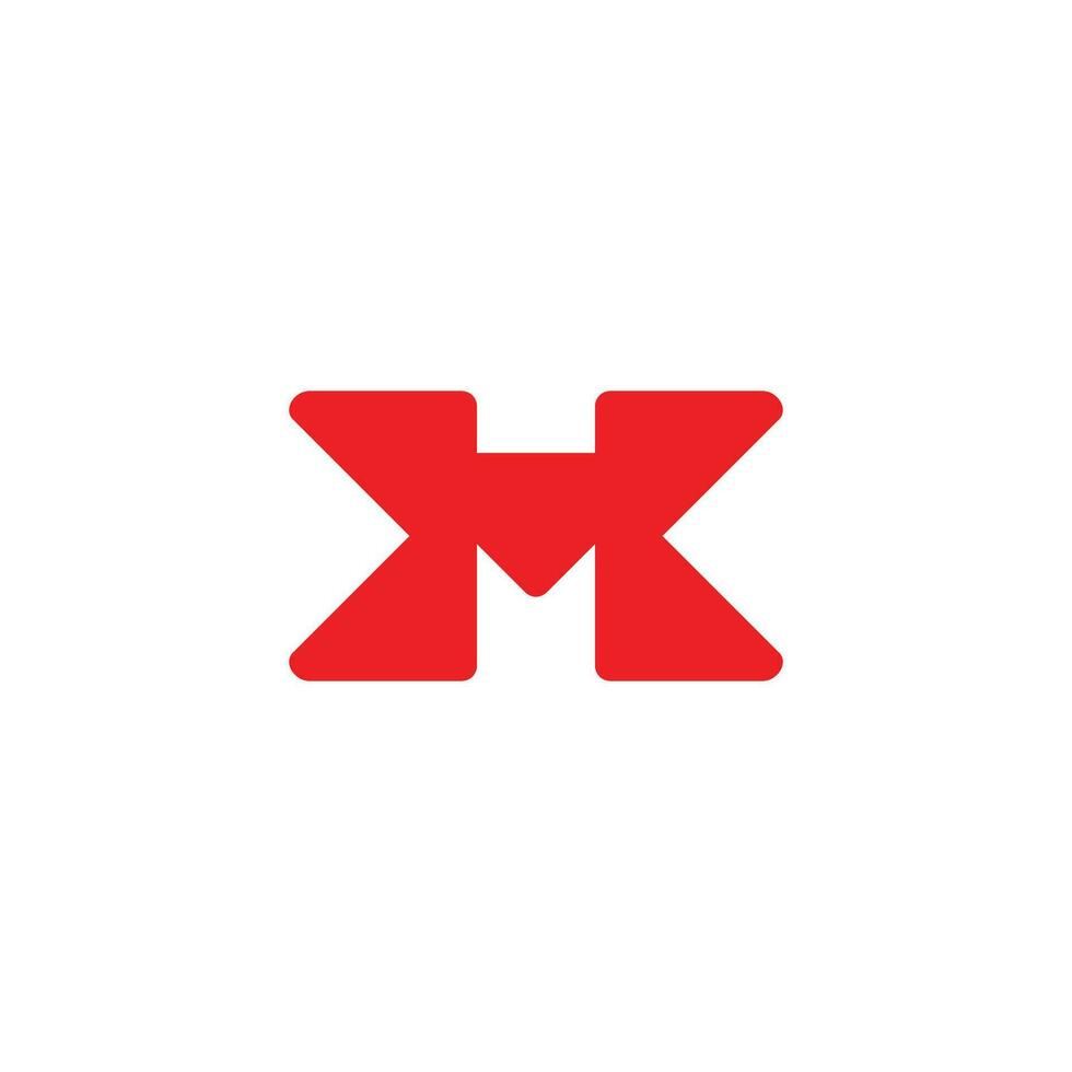 letter mk simple geometric logo vector