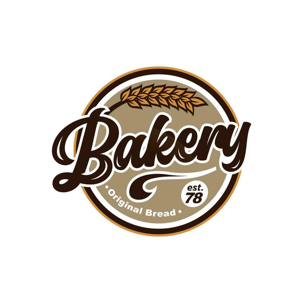 Vector vintage bakery logo concept