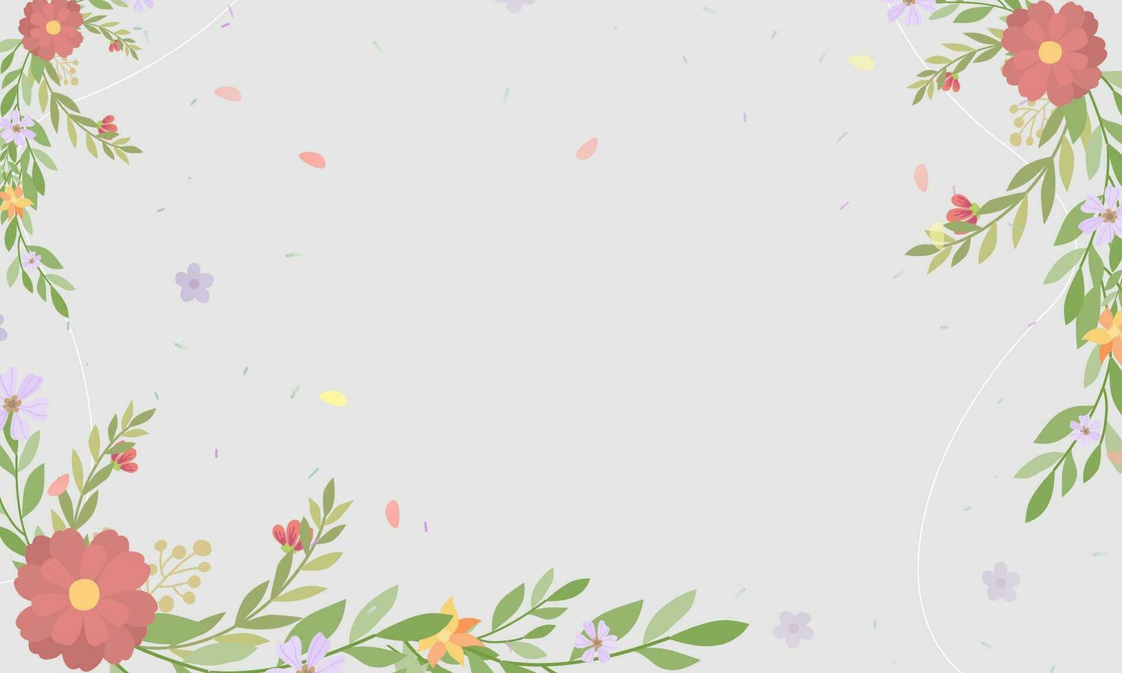 Flat Foral Background Vector Design 7