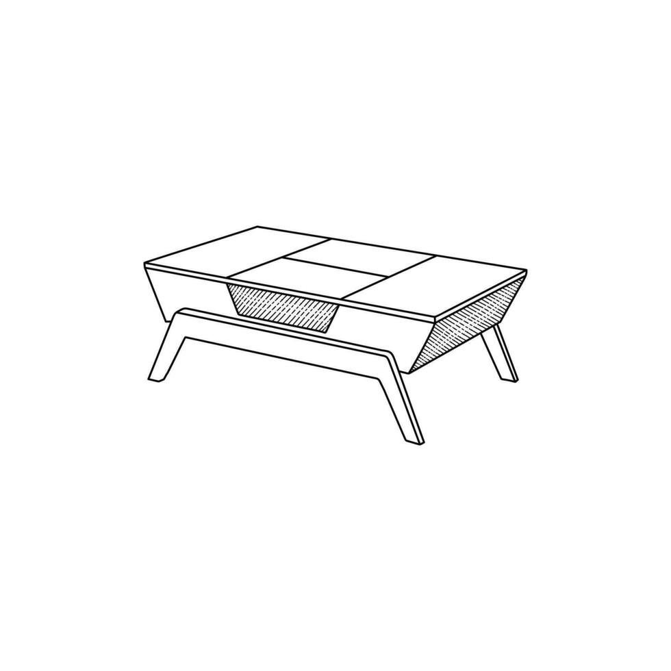 Table icon line minimalist interior design, illustration vector Design Template, suitable for your company