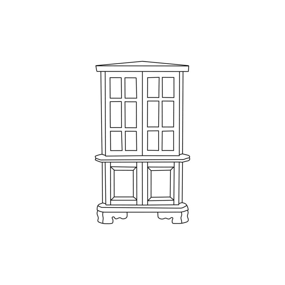 Cupboard icon line minimalist interior design, illustration vector Design Template, suitable for your company