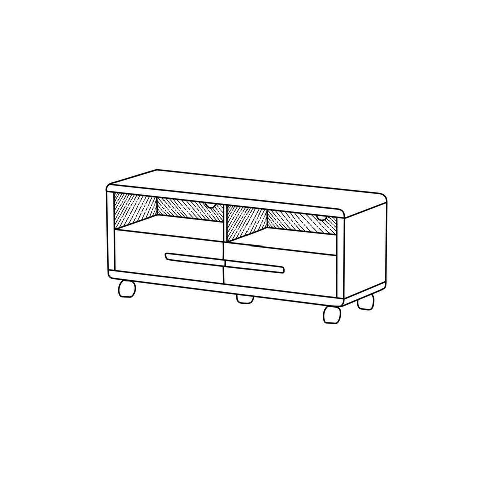TV Board furniture minimalist logo, vector icon illustration design template