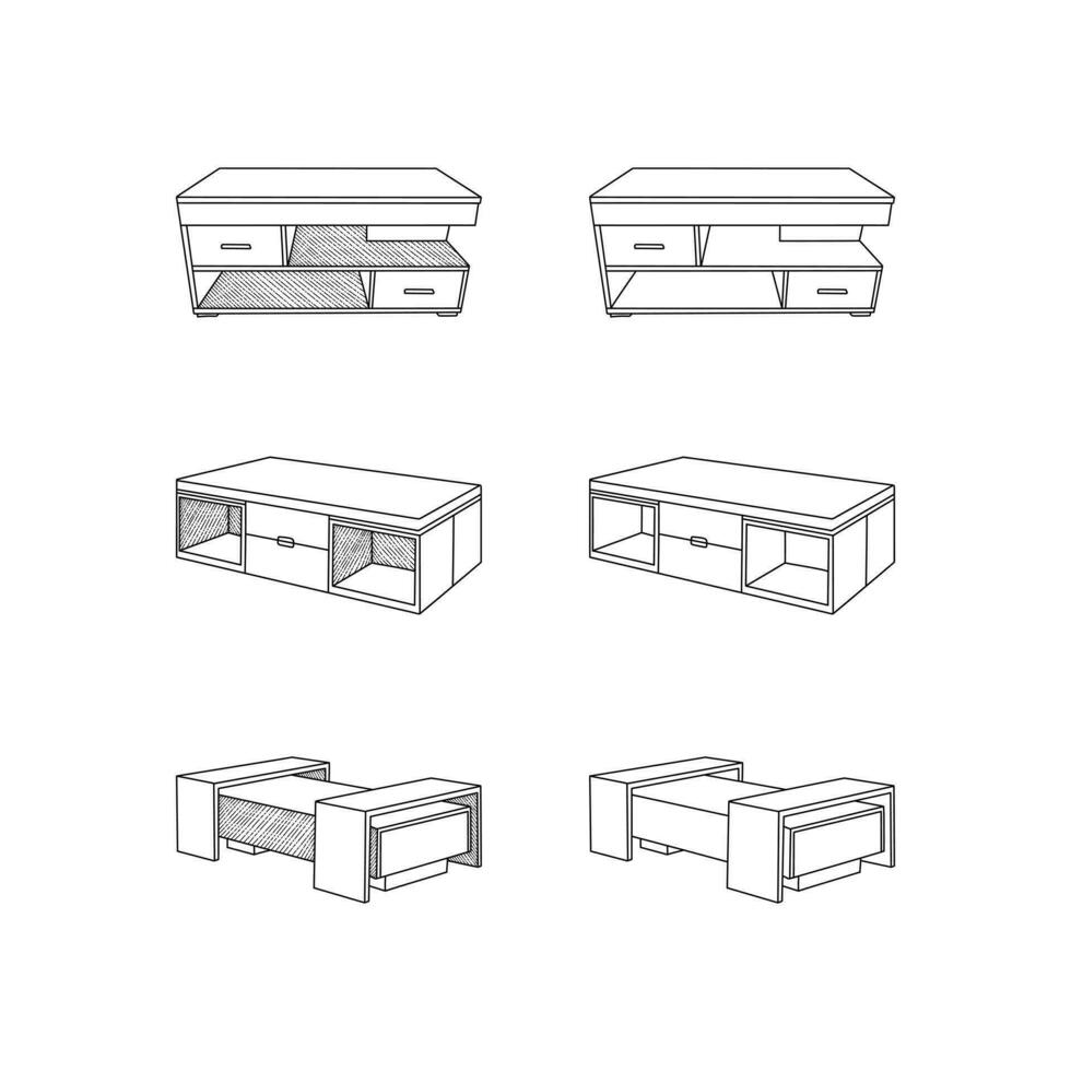 icono colección diseño de café mesa editable carrera iconos, mueble minimalista logo, vector icono ilustración diseño modelo