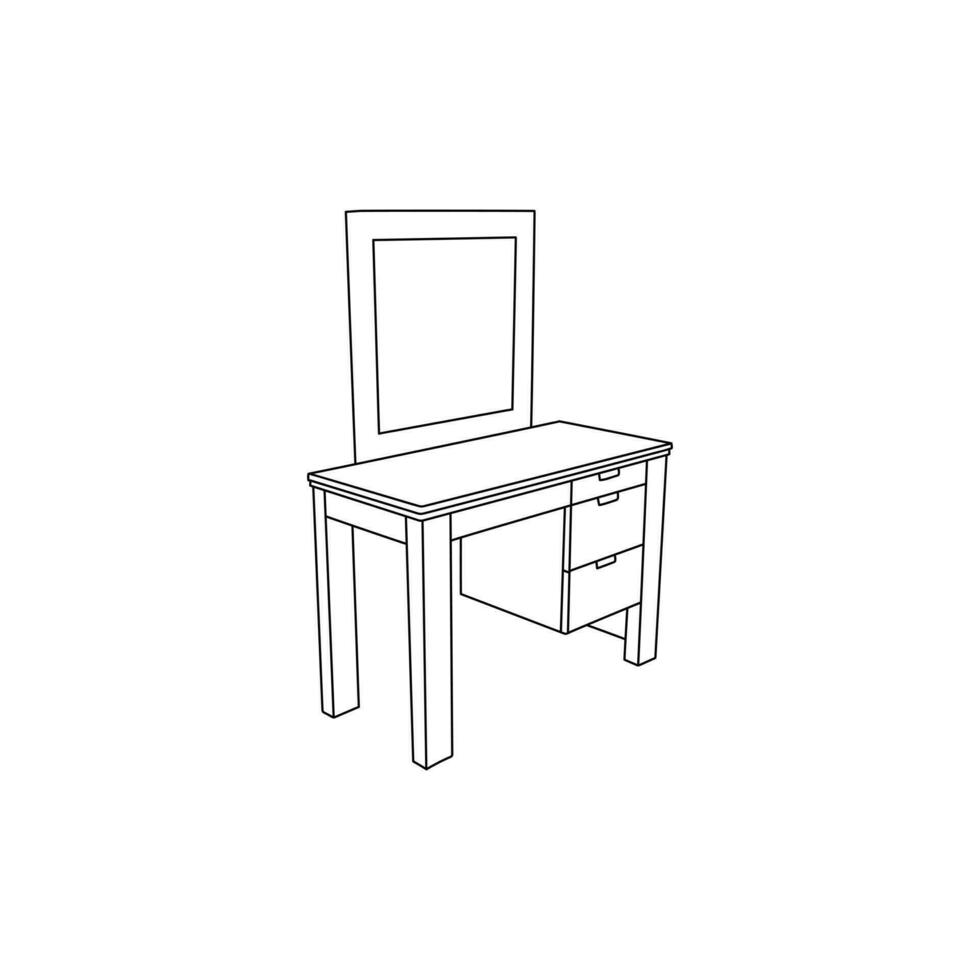 Glass Table line simple furniture design, element graphic illustration template vector