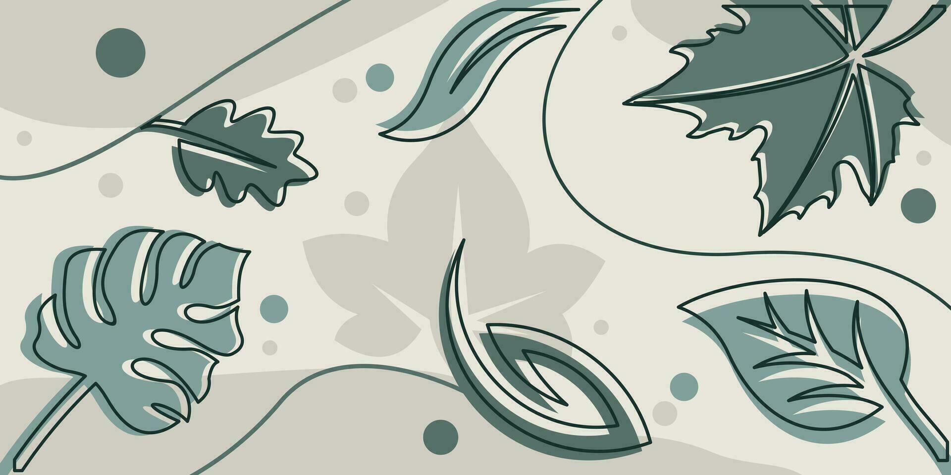 abstract background leaf minimalist with outline in white background, illustration design template vector