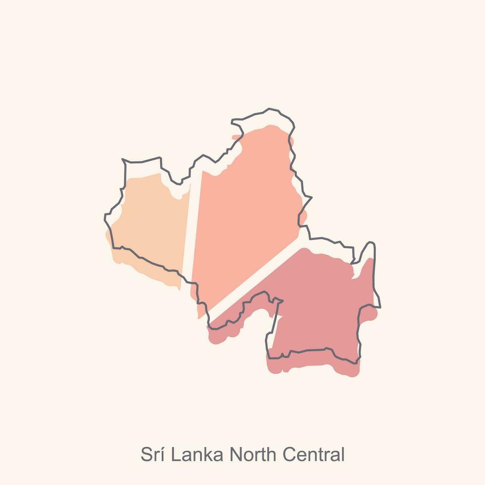 mapa de sri lanka norte central vistoso ilustración diseño, mundo mapa internacional vector modelo con contorno gráfico bosquejo estilo aislado en blanco antecedentes