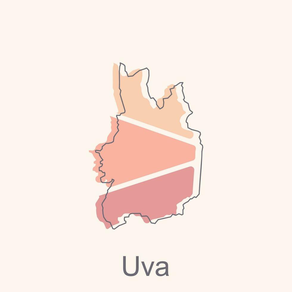 vector file map of Uva, Geometric Map of Sri Lanka Region Vector Design Template. Editable Stroke