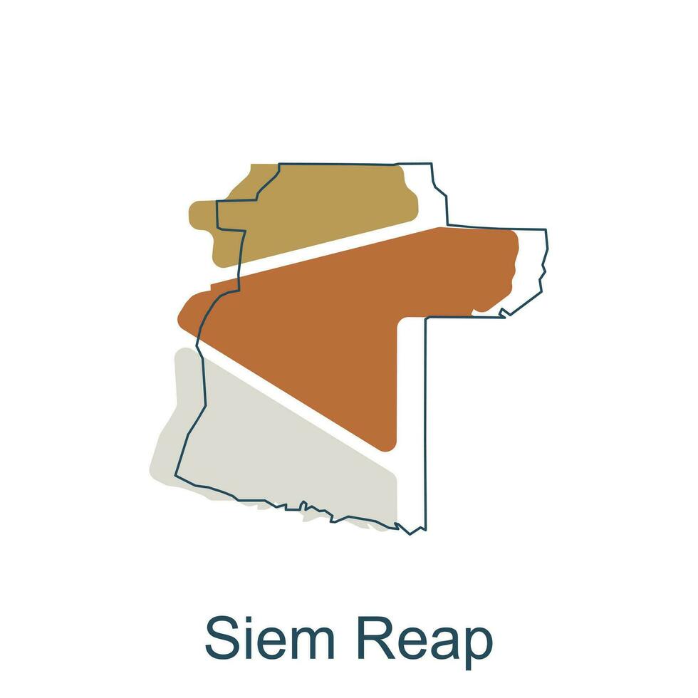 siem recoger mapa. alto detallado provincias de Camboya mapa vector ilustración en blanco antecedentes