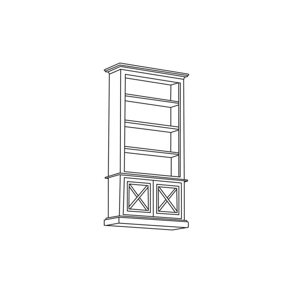 Bookshelf lines design logo symbol icon, vector graphic design illustration template