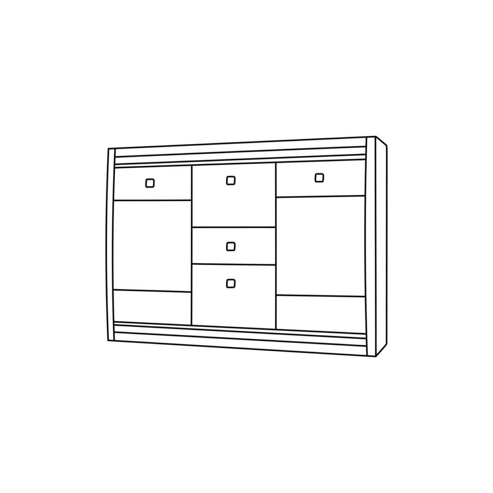 mueble gabinete icono interior diseño minimalista logo, vector icono ilustración diseño modelo