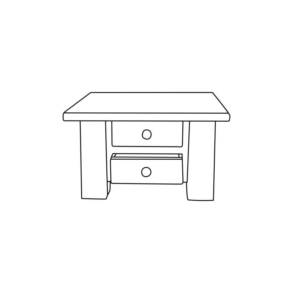 Drawer furniture icon interior design minimalist logo, vector icon illustration design template