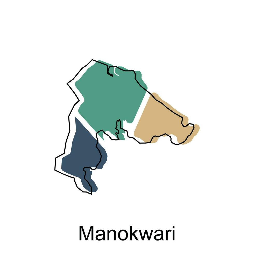mapa de manokwari ilustración diseño, mundo mapa internacional vector modelo con contorno gráfico bosquejo estilo aislado en blanco antecedentes