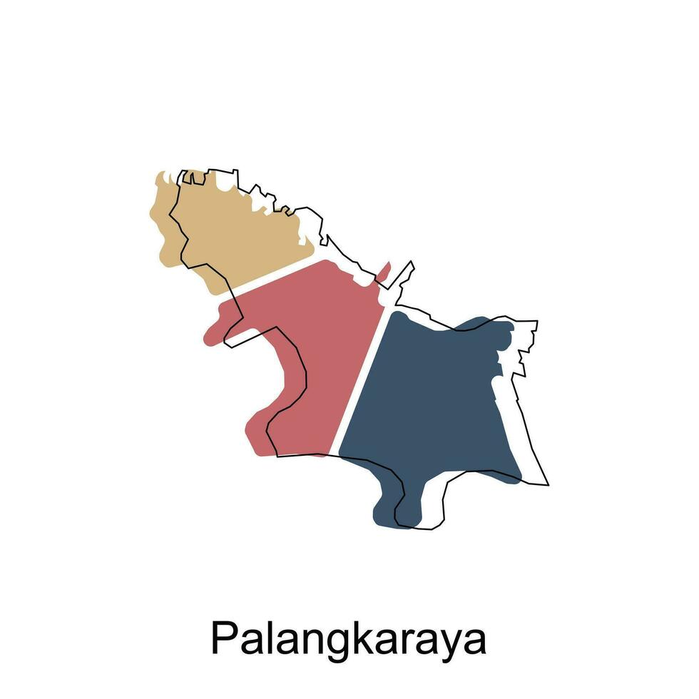 Map of Palangkaraya illustration design, World Map International vector template with outline graphic sketch style isolated on white background
