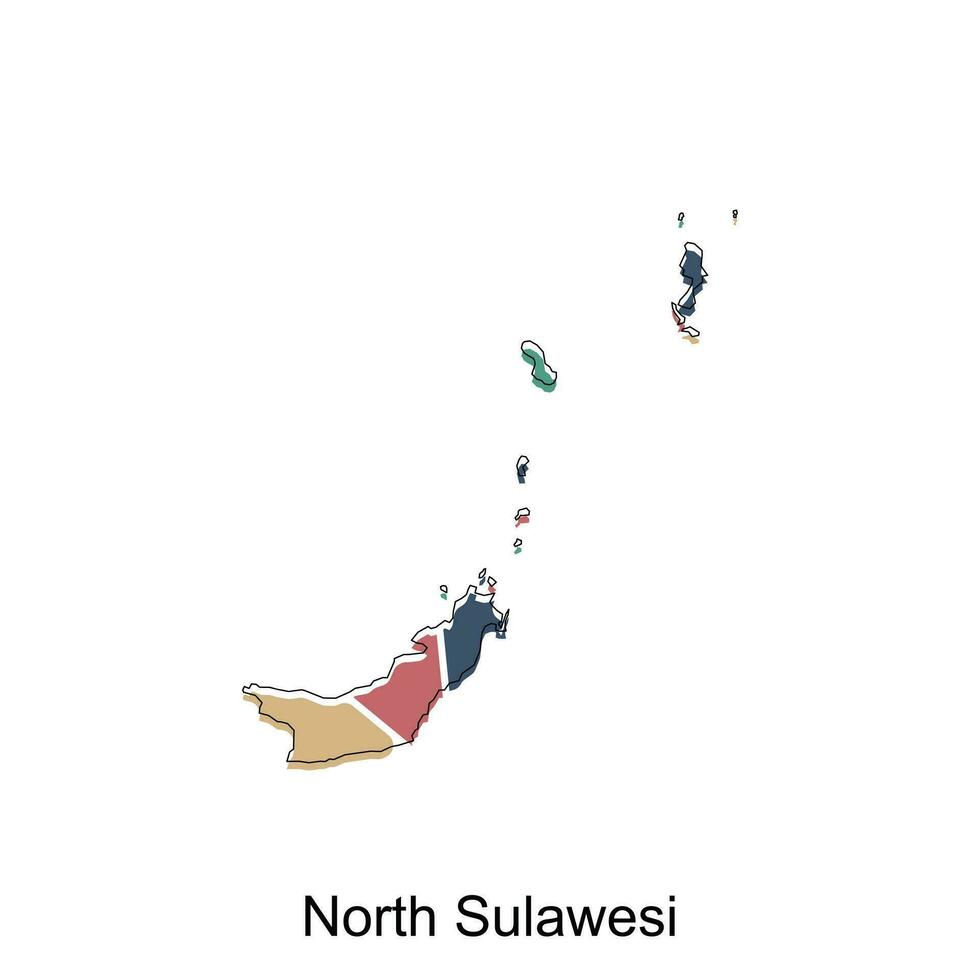 Map of North Sulawesi design template, vector illustration of Map of Indonesia on white background