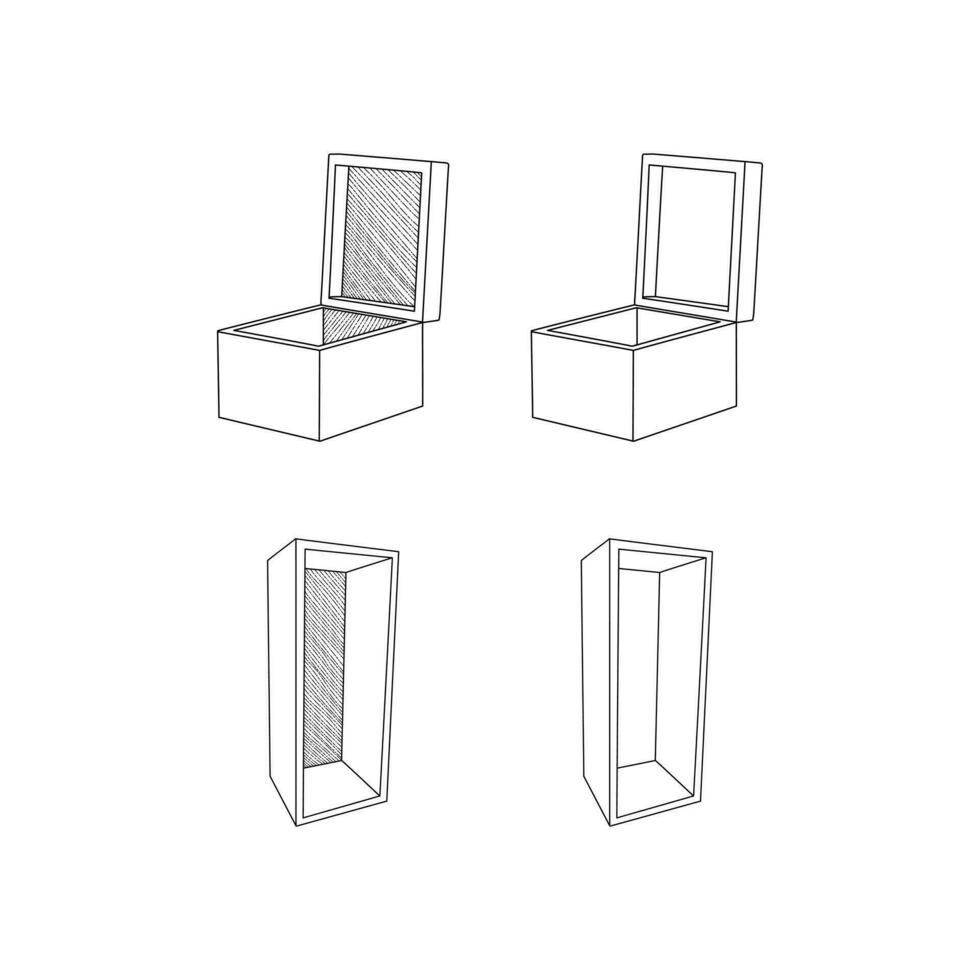 Set of Square furniture minimalist logo, vector icon illustration design template