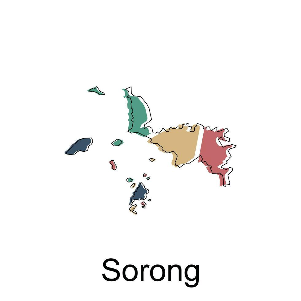 Map of Sorong illustration design, World Map International vector template with outline graphic sketch style isolated on white background