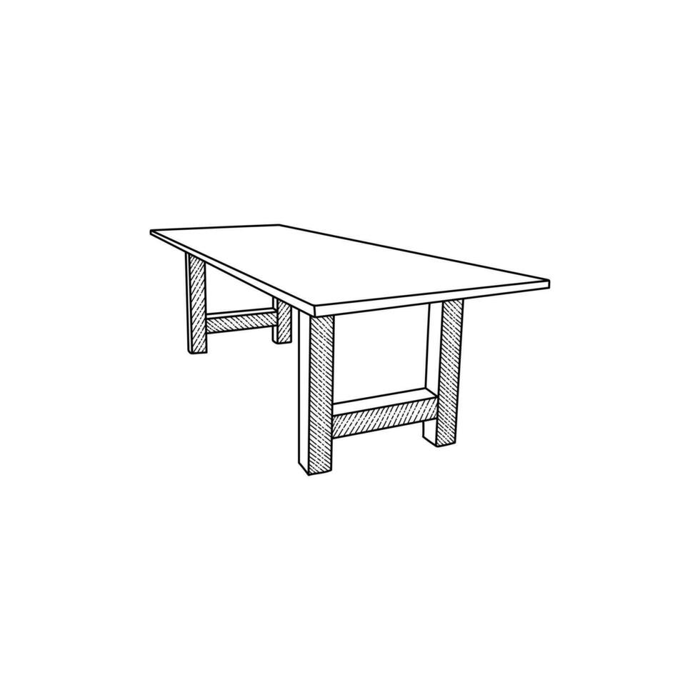 Table line simple furniture design, element graphic illustration template vector