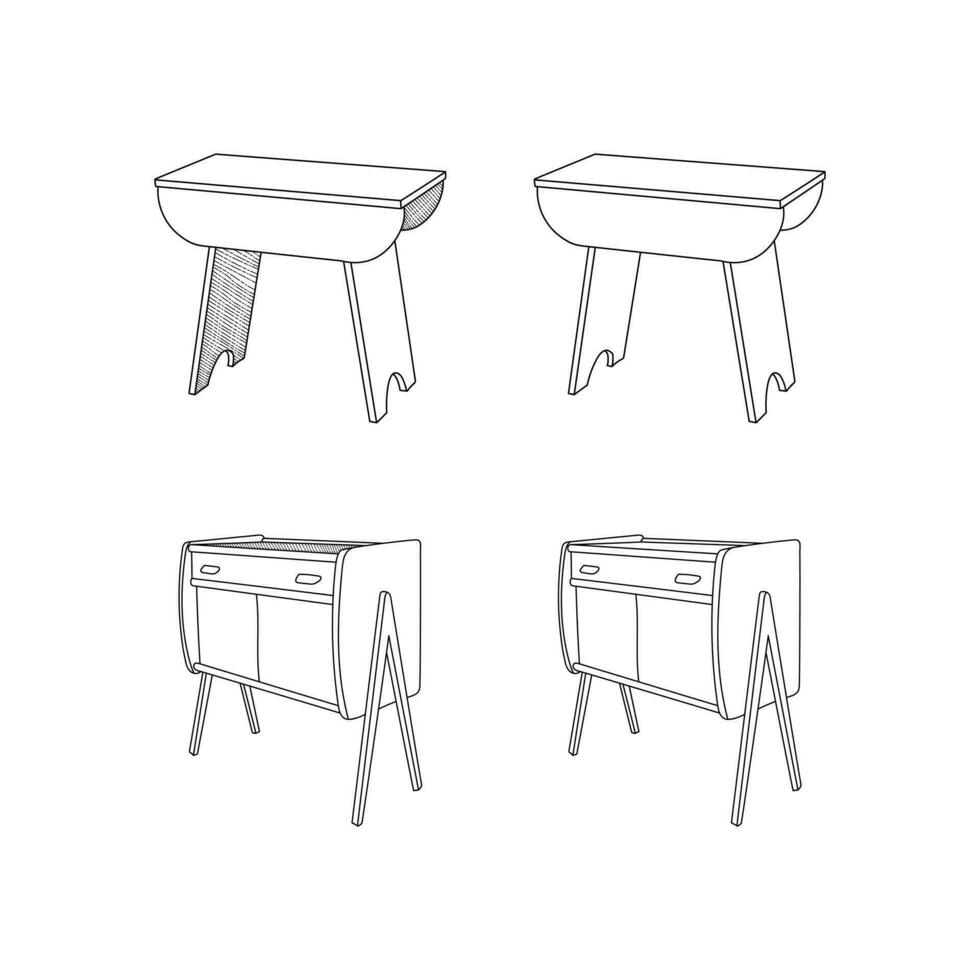 Set of Seat Modern furniture minimalist logo, vector icon illustration design template
