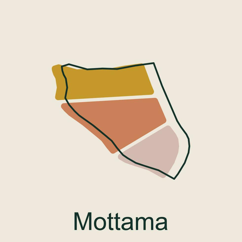 Map of Mottama geometric outline colorful modern design template, Myanmar map on white background of vector illustration