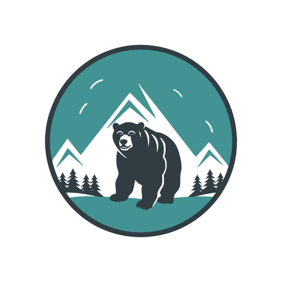 Animal Bear Logo Illustration Vector Design Template