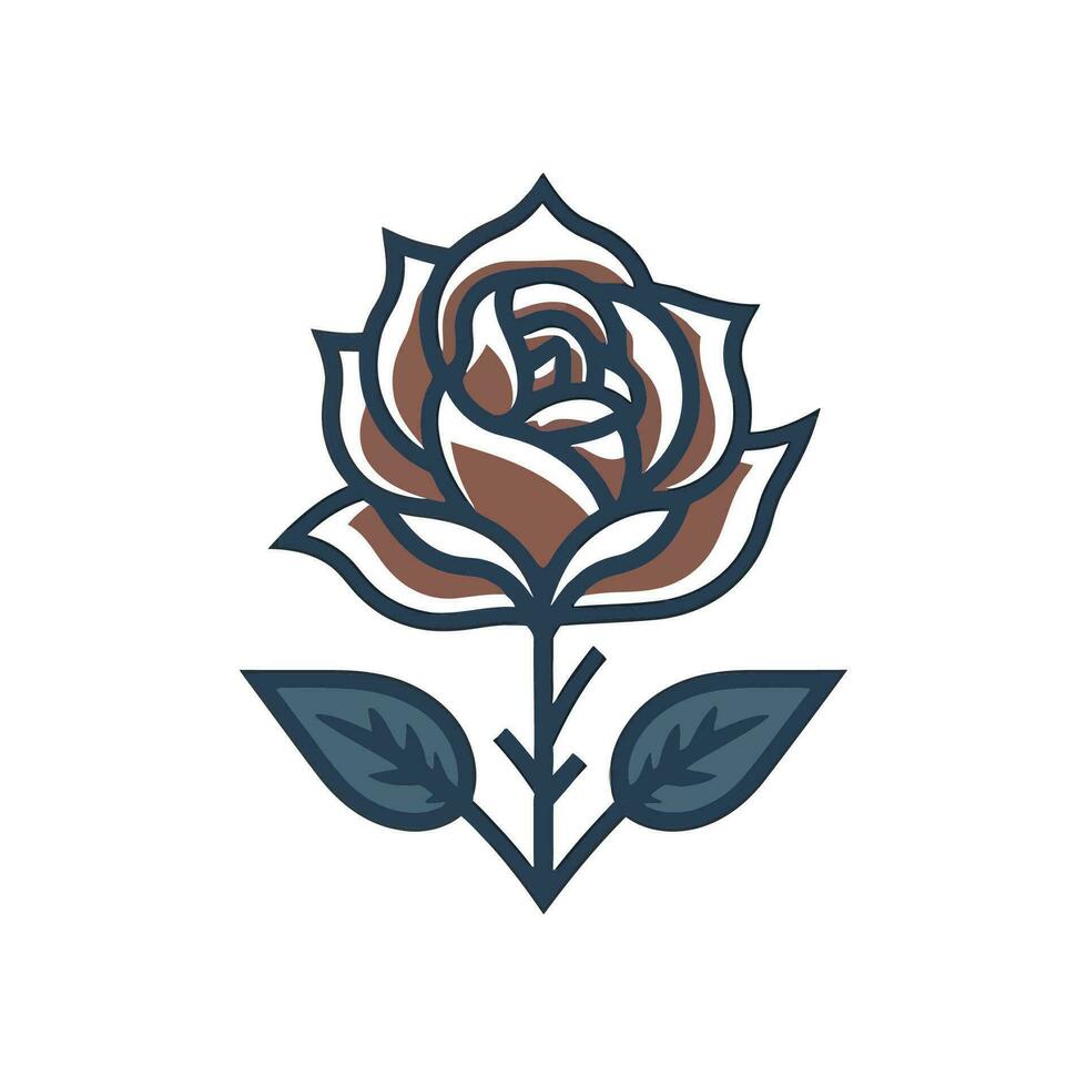 Rosa flor logo ilustración vector diseño modelo