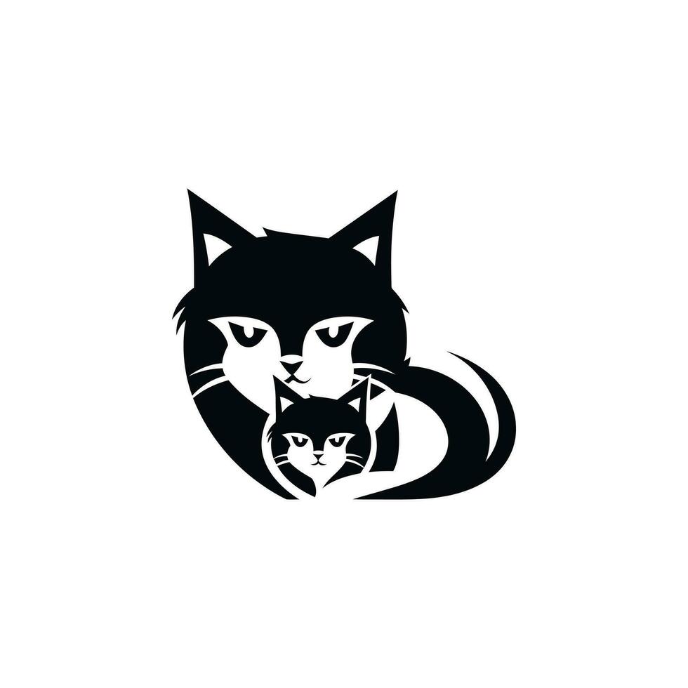 gato logo ilustración vector diseño modelo