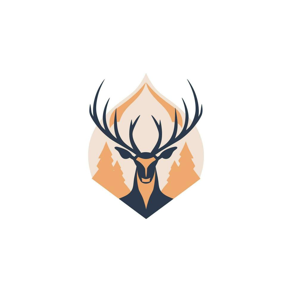 ciervo logo ilustración vector diseño modelo