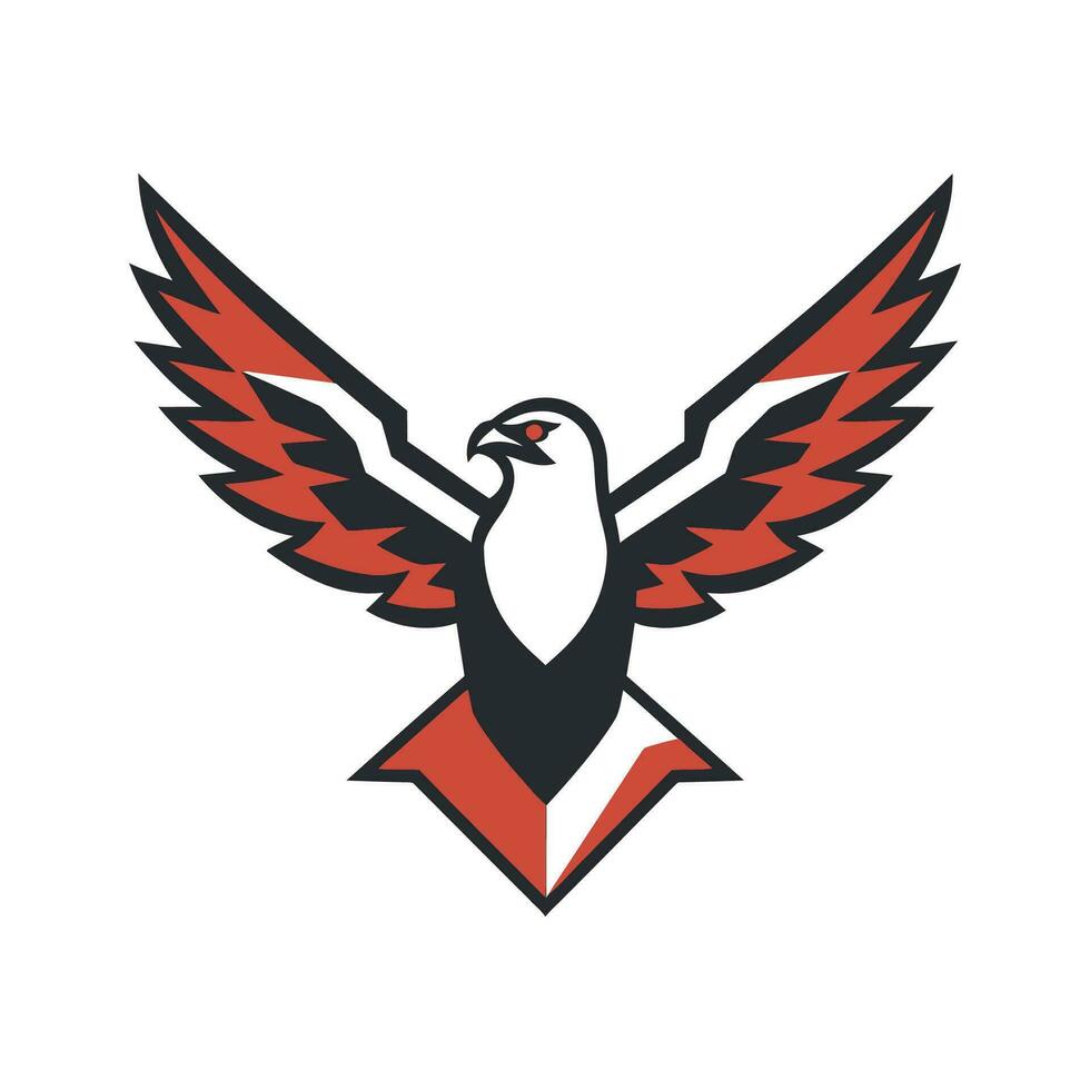 halcón, águila, halcón pájaro logo ilustración vector diseño
