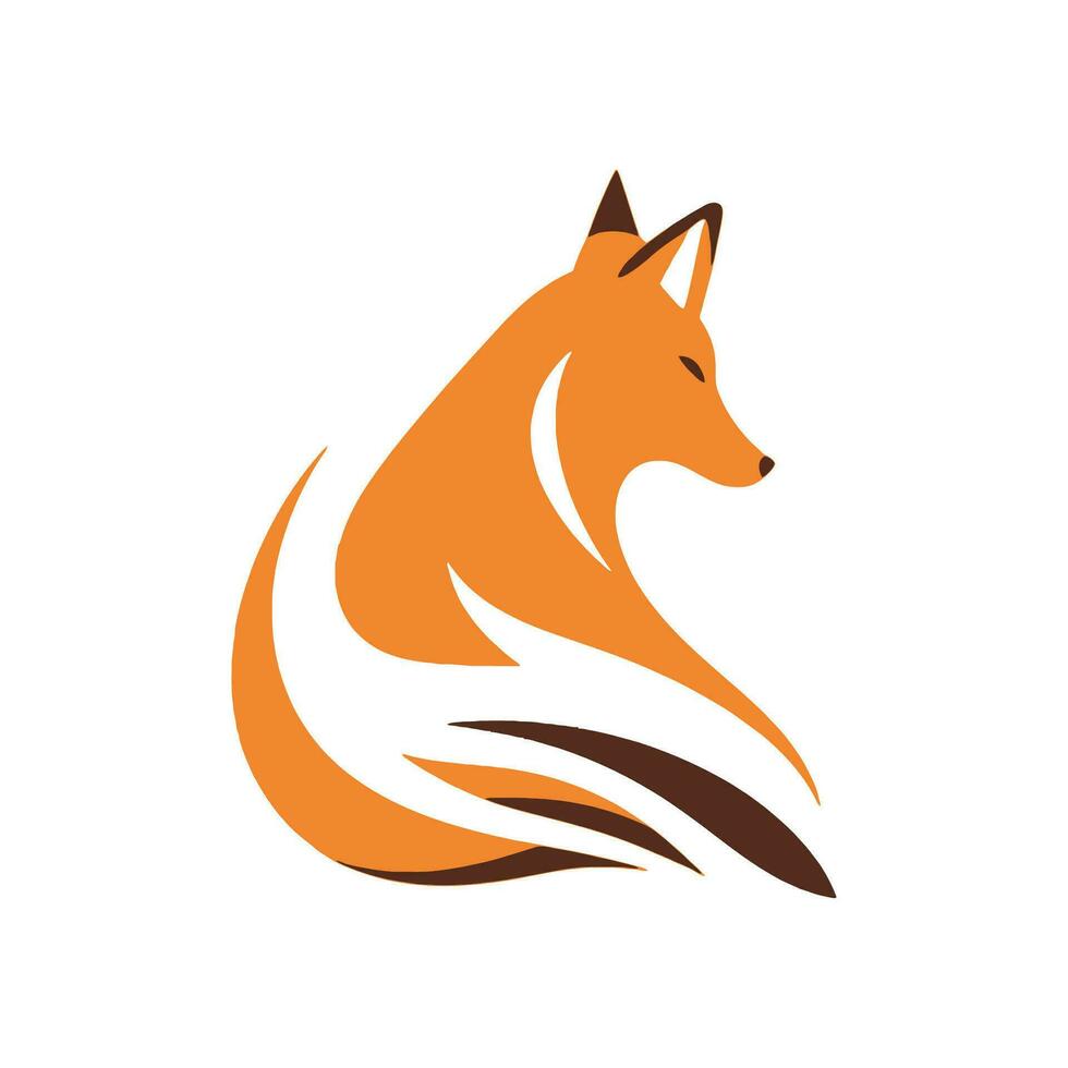 zorro animal logo mascota vector diseño ilustración.