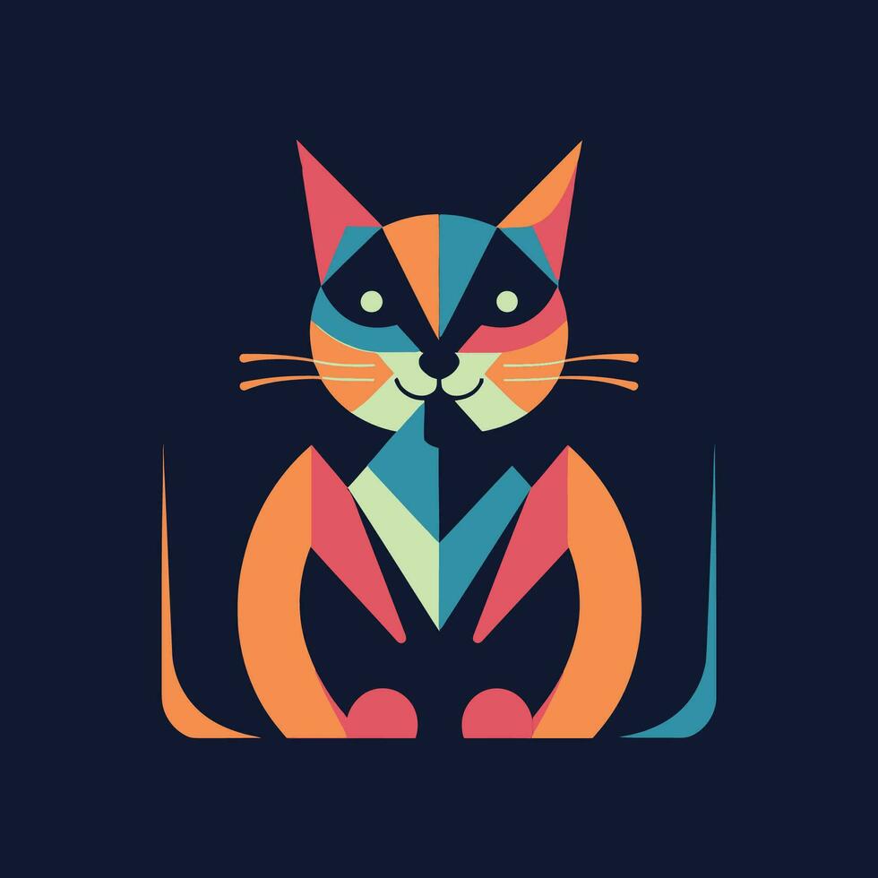 Cat Logo Illustration Vector Design Template