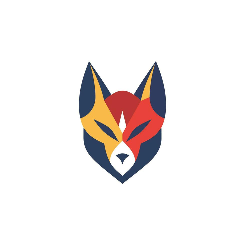 zorro cabeza logo mascota vector diseño ilustración.