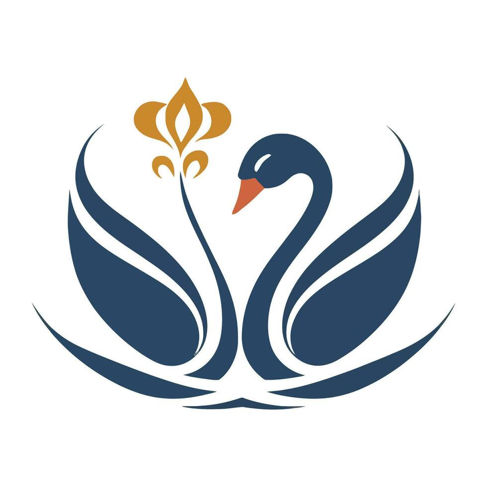 cisne logo ilustración vector diseño