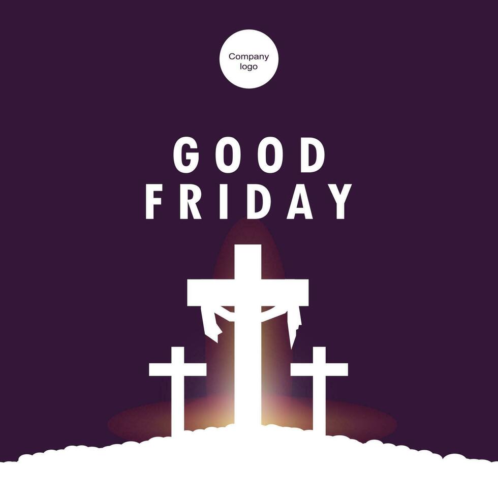 Good Friday greetings with a white cross vector