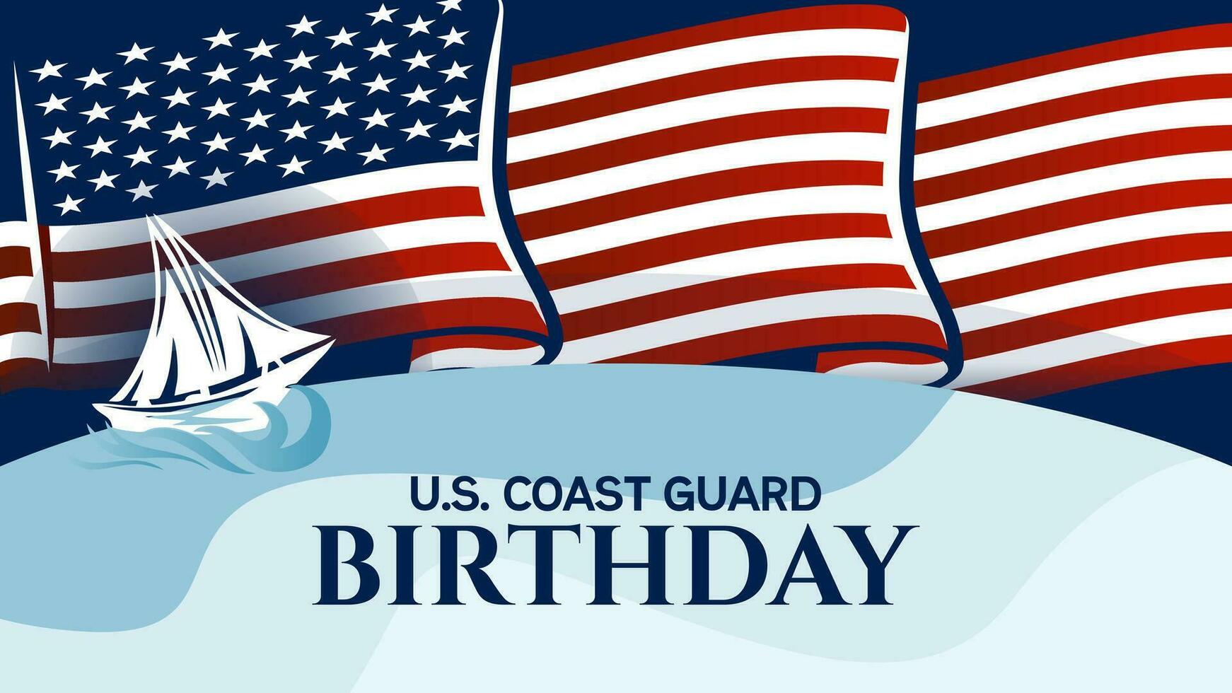 us coast guard birthday background design vector illustrator