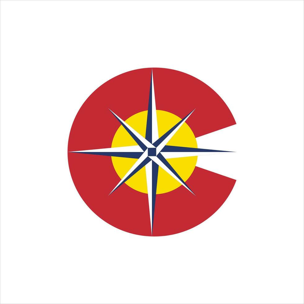 colorado logo with compass point symbol vector illustration