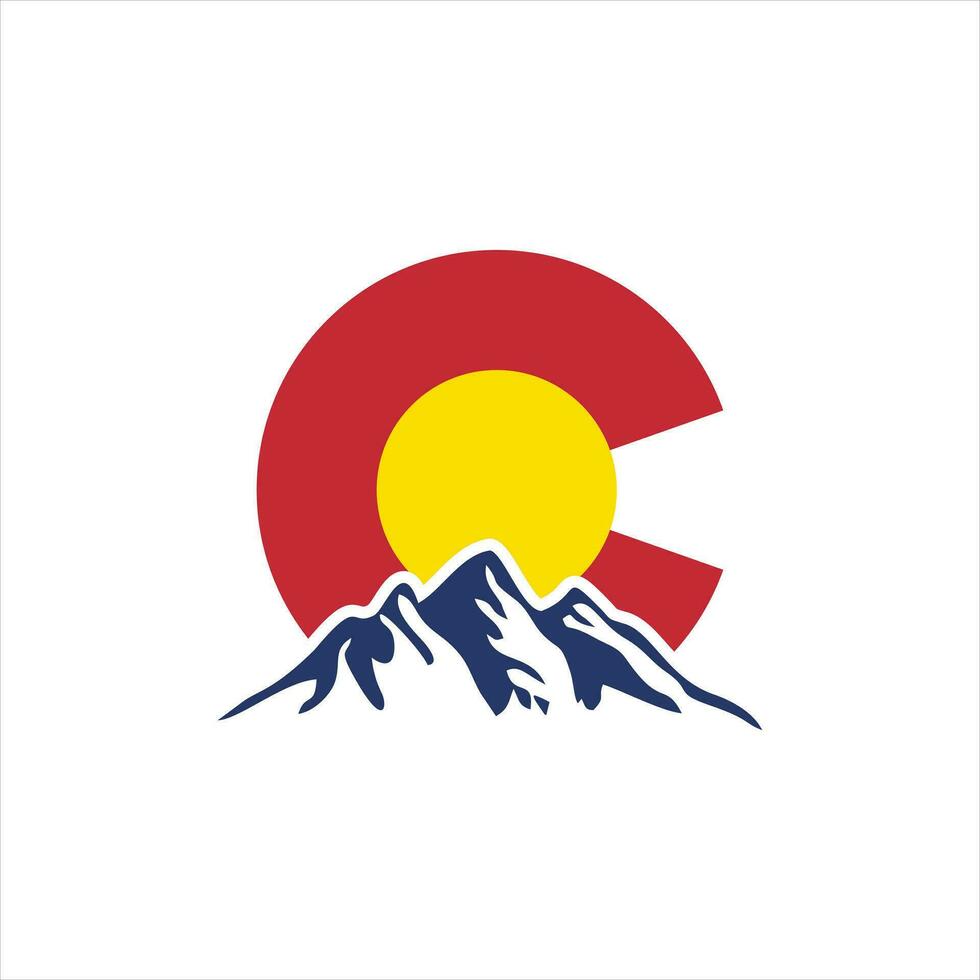 colorado logo with mountain vector illustration