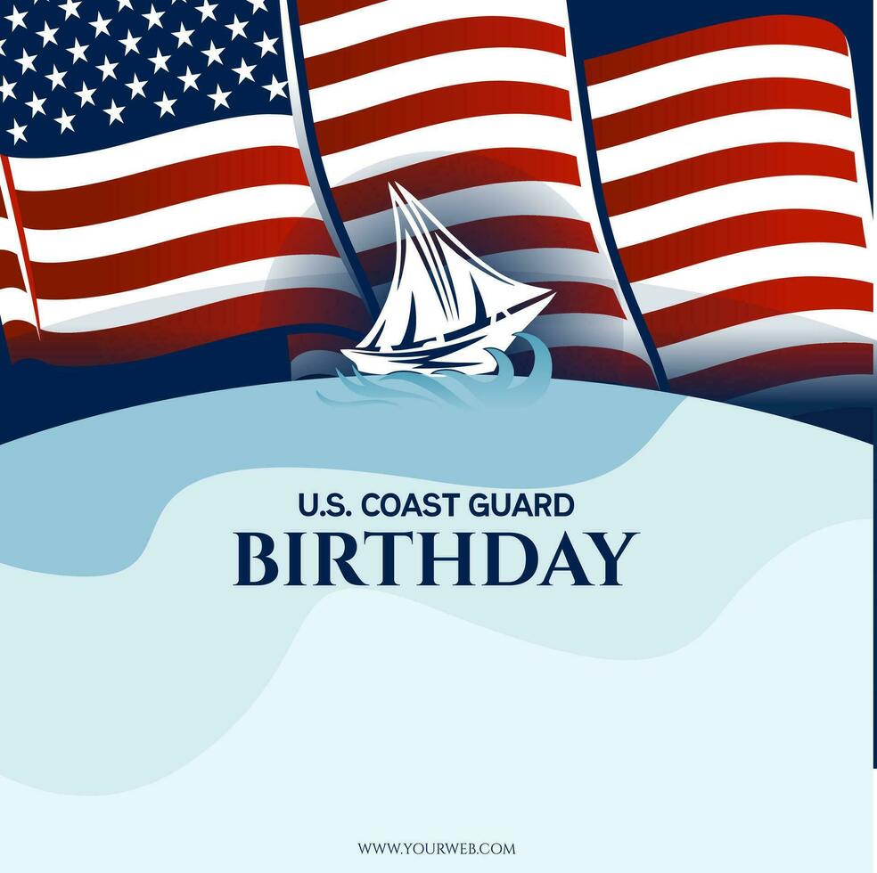 unido estados costa Guardia cumpleaños modelo diseño vector ilustrador