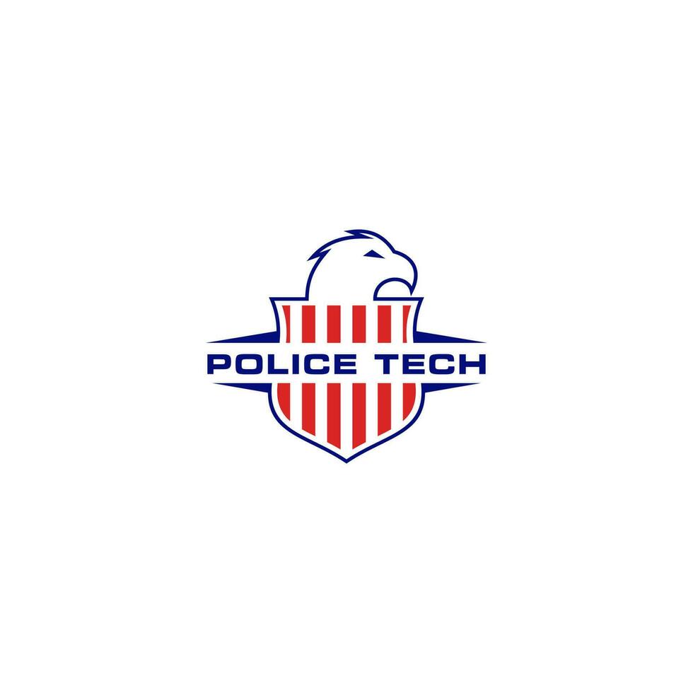 águila policía tecnología logo diseño vector