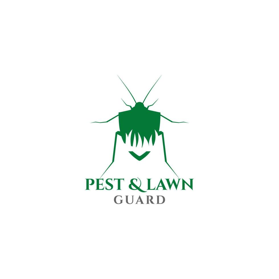 Pest and Lawn Shield Logo Design Vector