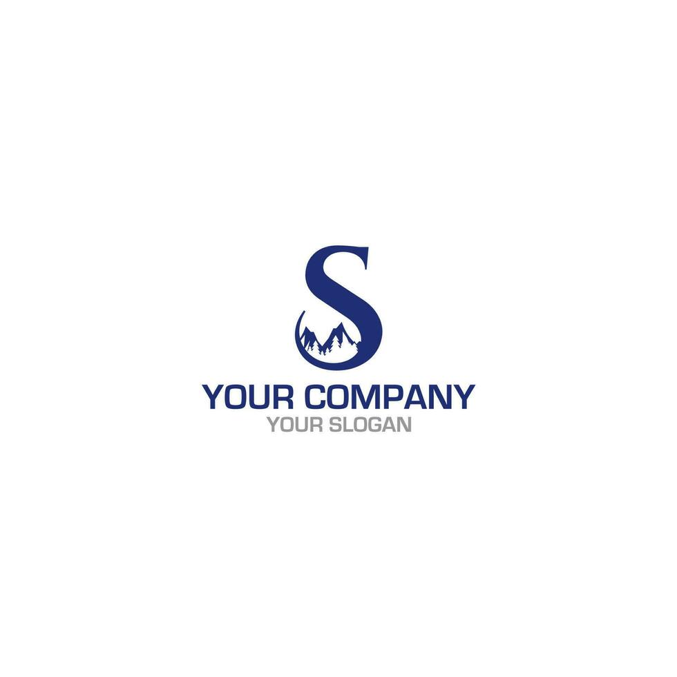 S Mountain Logo Design Vecto vector