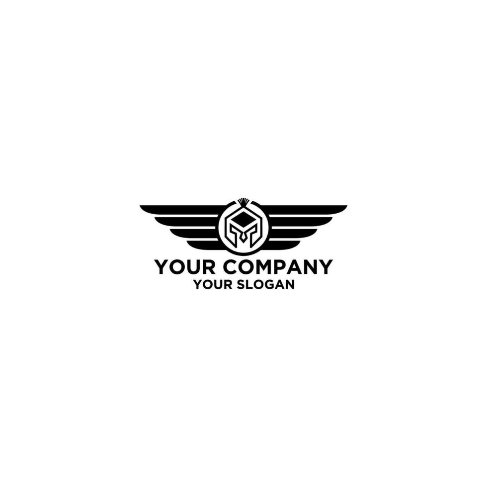 Spartan Wings Logo Design Vector