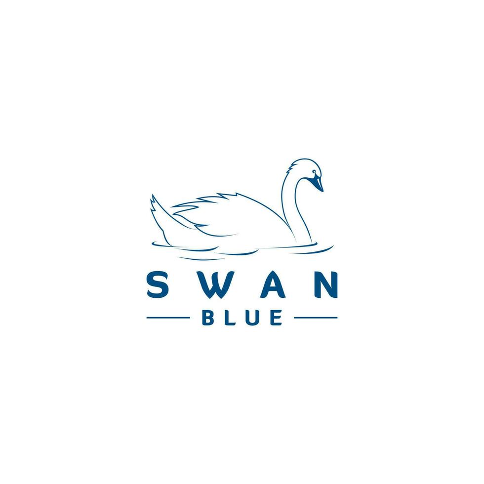 Swan Blue Logo Design Vector