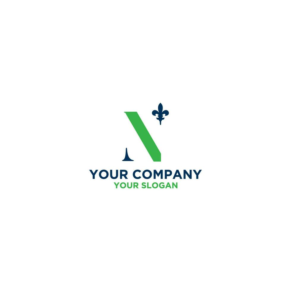 Simple N Fleur de lis logo vector