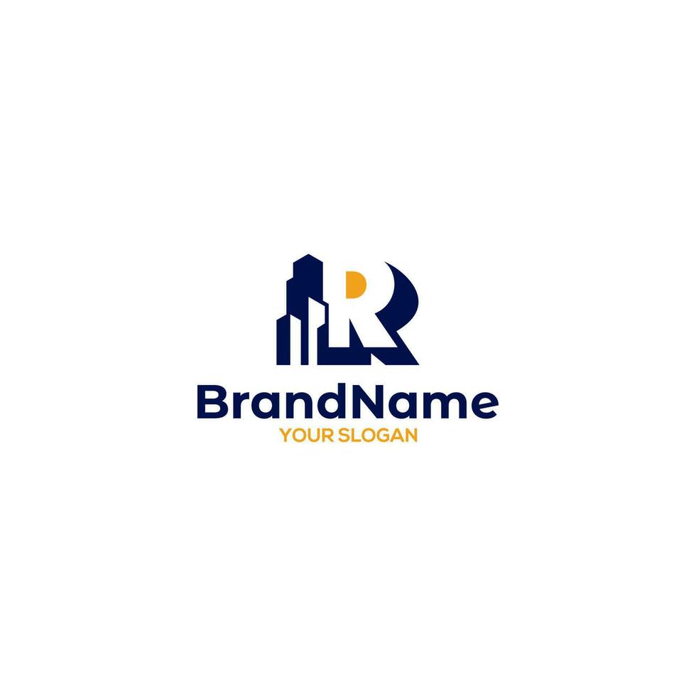 R Building Logo Design Vector