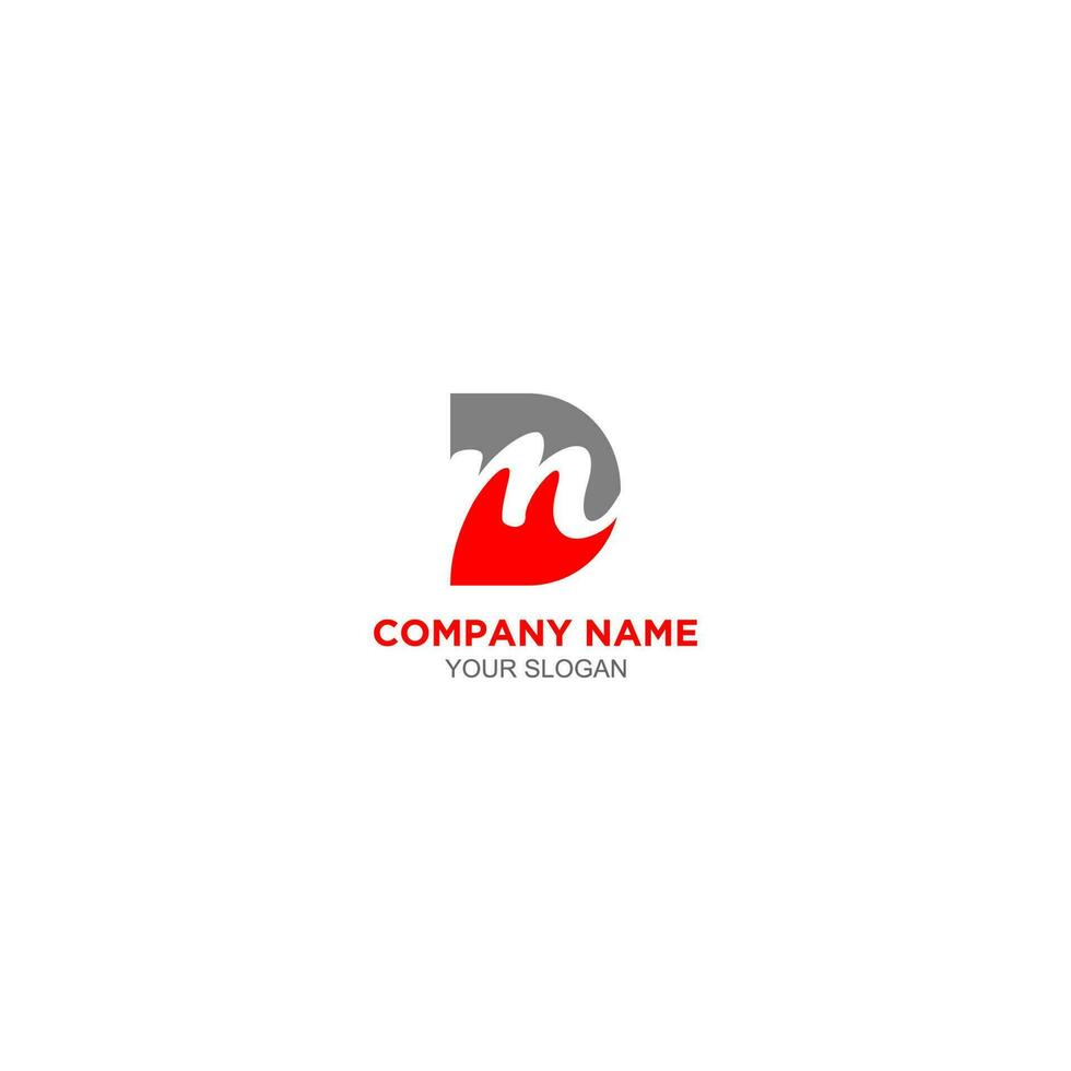 vector de diseño de logotipo dm simple